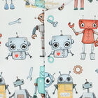 Baby Boys White Robots Romper, 1, hi-res
